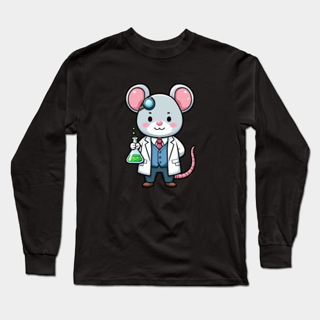 Scientist Mouse Long Sleeve T-Shirt by hippohost